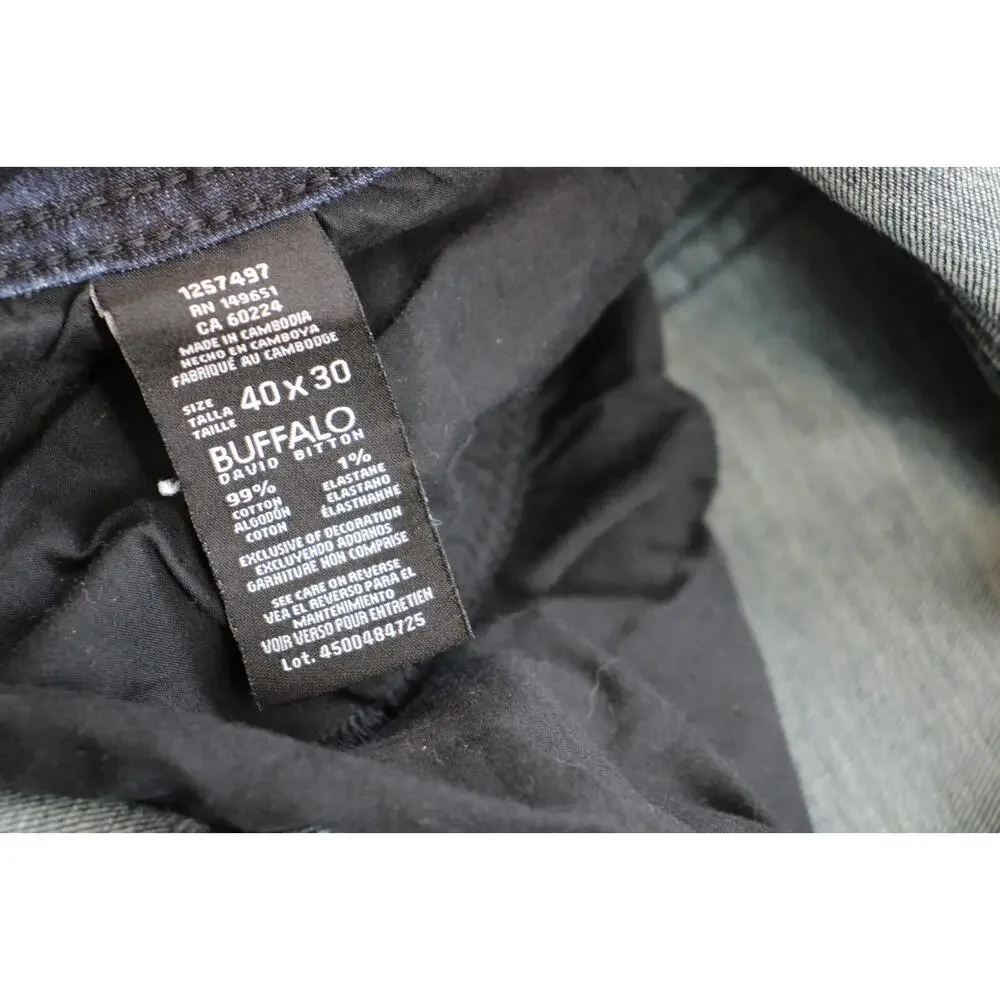Buffalo‎ David Bitton Jeans Mens 40 X 30 Blue Denim Stretch Straight Leg